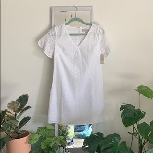 Loft Eyelet Flutter-sleeve Shirt Dress